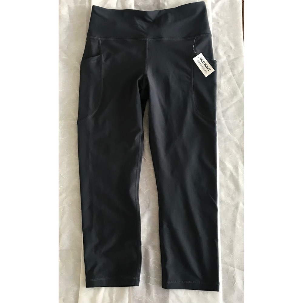 Old Navy Active GO DRY High Rise PowerSoft Cropped Leggings Womens Size M Navy